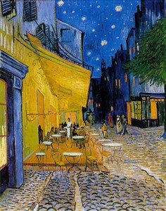 Van Gogh - Terraza del café de la Place du Forum en Arlés por la noche